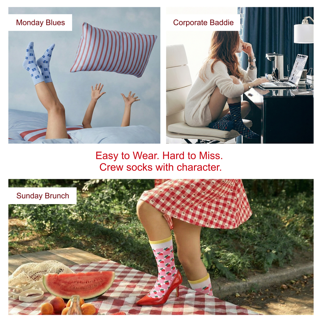 Wekynd Crew Socks﹣Pack of 3