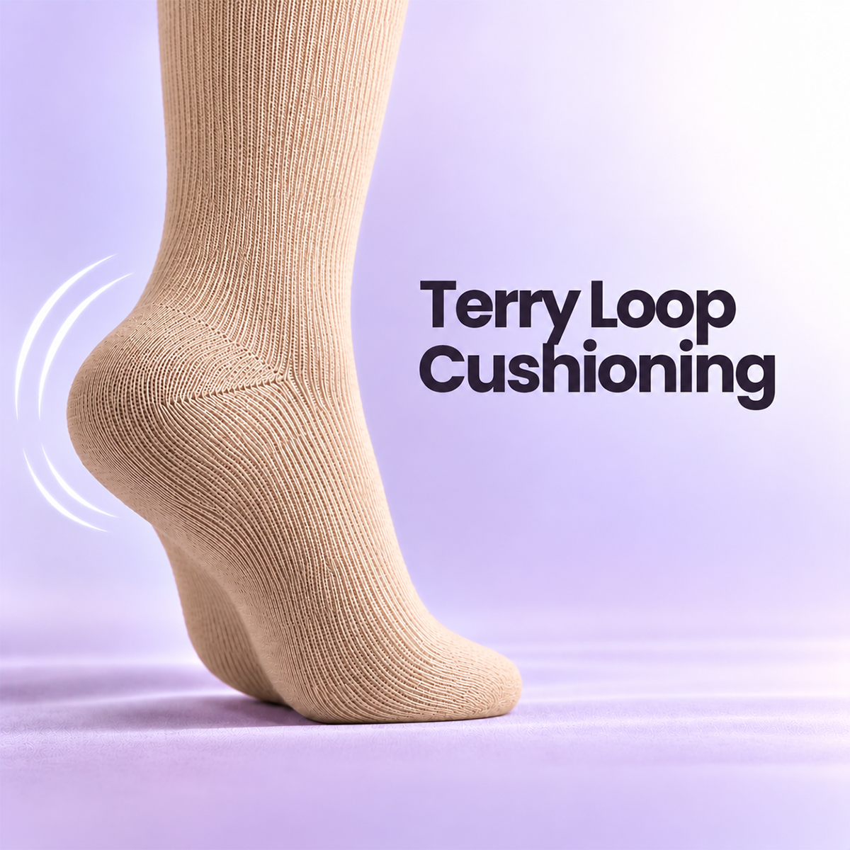 Beige teacher terry loop cushioning